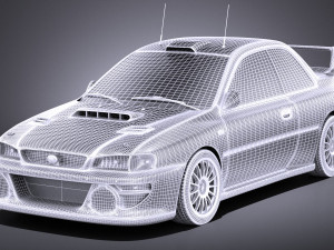 Subaru Impreza STI 22b WRC 1993-2000 vray Model 3D