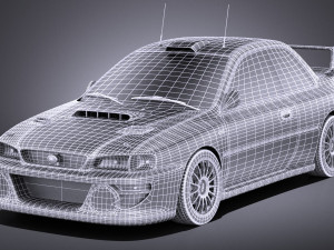 Subaru Impreza STI 22b WRC 1993-2000 vray Model 3D