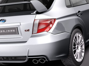Subaru Impreza WRX STI Sedan 2011 vray Model 3D