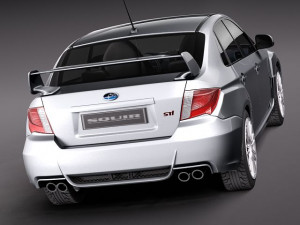 Subaru Impreza WRX STI Sedan 2011 vray Model 3D