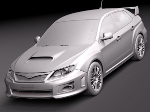 Subaru Impreza WRX STI Sedan 2011 vray Model 3D