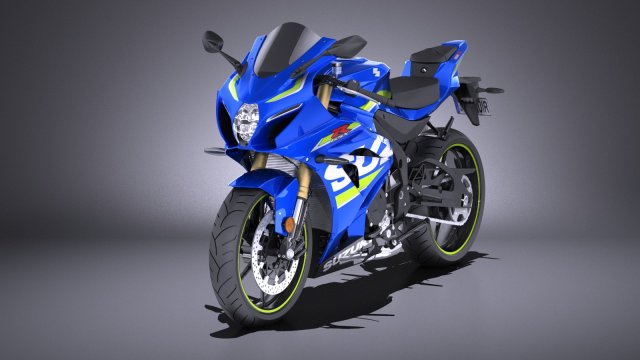 Suzuki GSX-R1000 2017 vray 3D Model .c4d .max .obj .3ds .fbx .stl .blend 