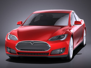 Tesla Model S 2015 vray 3Dモデル
