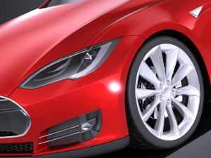 Tesla Model S 2015 vray 3Dモデル