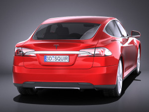 Tesla Model S 2015 vray 3Dモデル