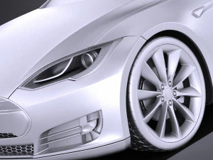 Tesla Model S 2015 vray 3D Model