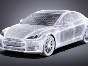 Tesla Model S 2015 vray 3Dモデル