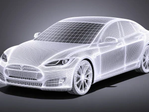 Tesla Model S 2015 vray 3D Model