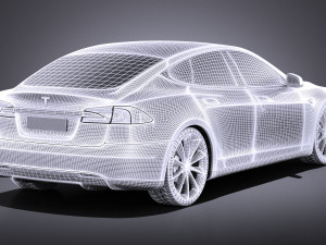 Tesla Model S 2015 vray 3Dモデル
