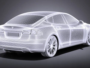 Tesla Model S 2015 vray 3D Model
