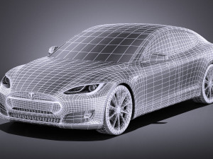 Tesla Model S 2015 vray 3Dモデル