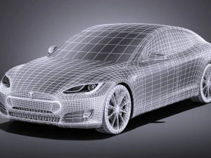 Tesla Model S 2015 vray 3D Model