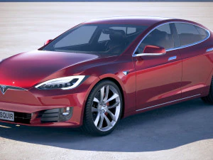 Tesla Model S P100D 2018 3D Model
