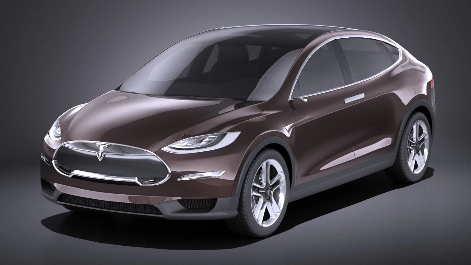 Tesla Model X 2015 vray 3D Model .c4d .max .obj .3ds .fbx .stl .blend