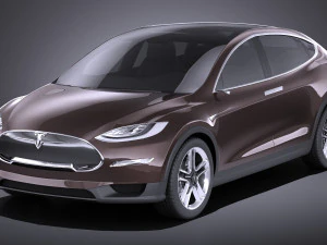 Tesla Model X 2015 vray 3D Model