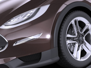 Tesla Model X 2015 vray 3D 模型