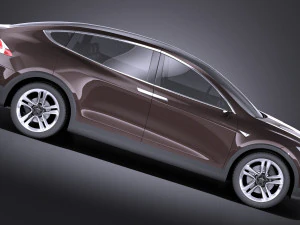 Tesla Model X 2015 vray 3D Model