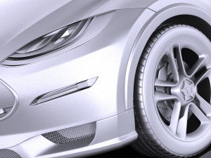 Tesla Model X 2015 vray 3D 模型