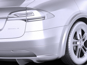 Tesla Model X 2015 vray 3D 模型
