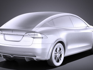 Tesla Model X 2015 vray 3D 模型