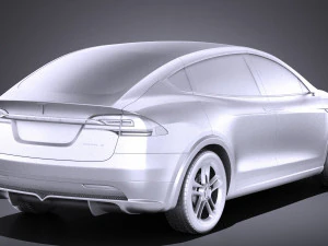 Tesla Model X 2015 vray 3D Model
