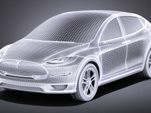 Tesla Model X 2015 vray 3D 模型