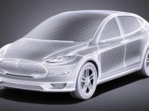 Tesla Model X 2015 vray 3D Model