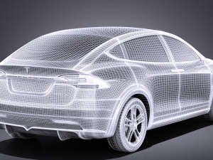 Tesla Model X 2015 vray 3D 模型