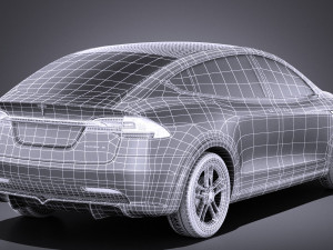 Tesla Model X 2015 vray 3D 模型