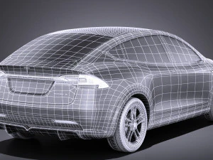 Tesla Model X 2015 vray 3D Model