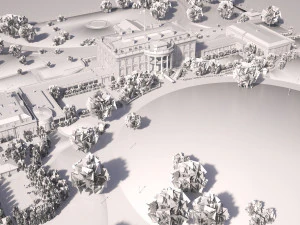 El complejo de la Casa Blanca Modelo 3D