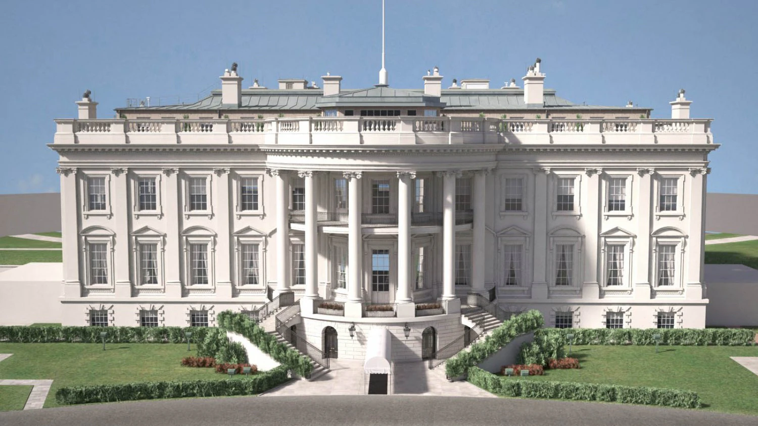 The White House USA 3D Model .c4d .max .obj .3ds .fbx .stl .blend