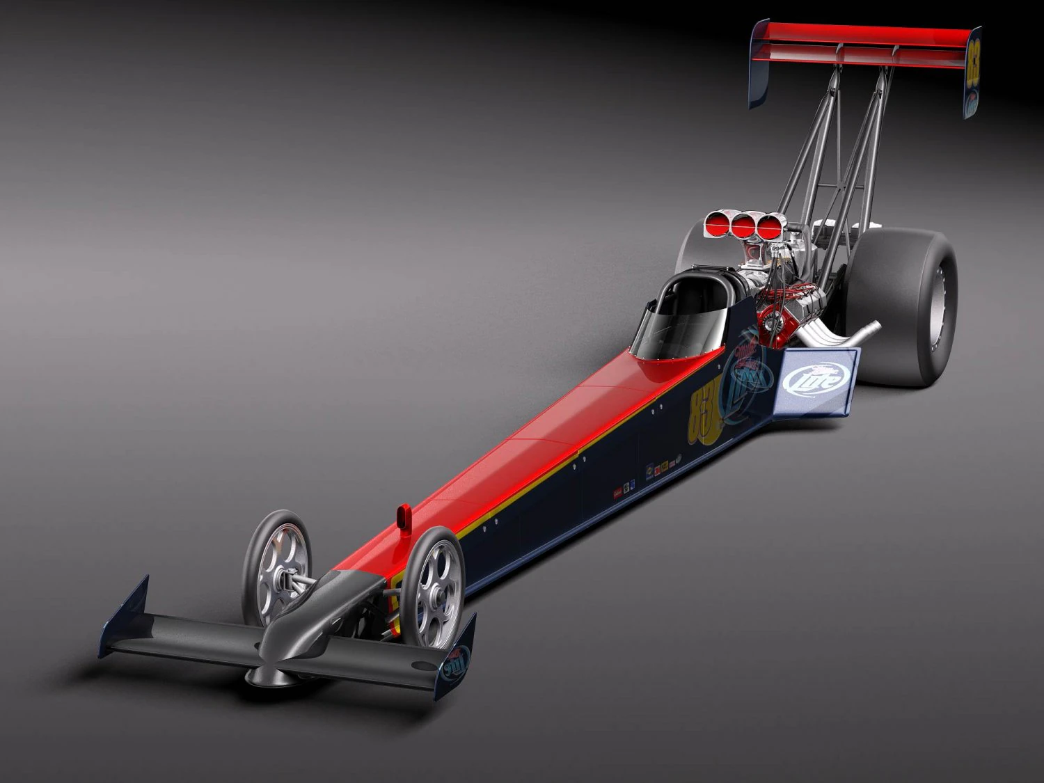 Top Fuel Dragster 3D Model .c4d .max .obj .3ds .fbx .stl .blend 