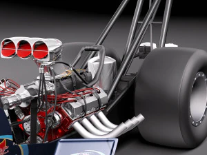 Top Fuel Dragster 3D Model