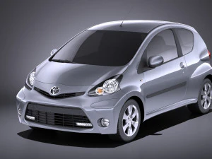Toyota Aygo 3-doors 2014 vray 3D Model