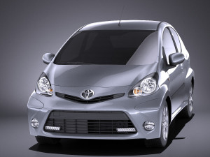 Toyota Aygo 3-doors 2014 vray 3D Model