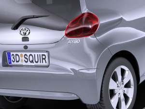 Toyota Aygo 3-doors 2014 vray 3D Model