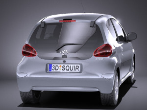Toyota Aygo 3-doors 2014 vray 3D Model