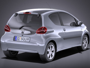 Toyota Aygo 3-doors 2014 vray 3D Model