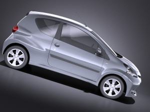 Toyota Aygo 3-doors 2014 vray 3D Model