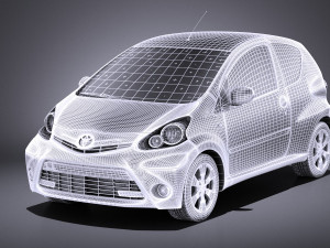Toyota Aygo 3-doors 2014 vray 3D Model