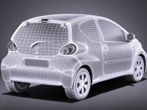 Toyota Aygo 3-doors 2014 vray 3D Model