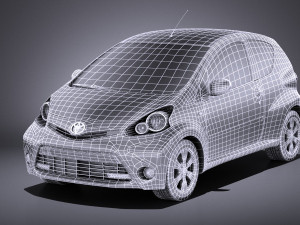 Toyota Aygo 3-doors 2014 vray 3D Model