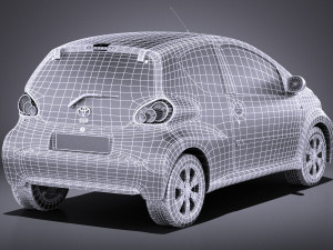 Toyota Aygo 3-doors 2014 vray 3D Model