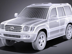 Toyota Land Cruiser J100 1997-2007 vray 3D Model