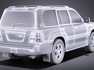 Toyota Land Cruiser J100 1997-2007 vray Modello 3D