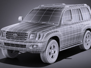 Toyota Land Cruiser J100 1997-2007 vray Modello 3D