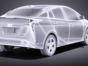 Toyota Prius 2018 vray Modello 3D