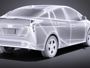 Toyota Prius 2018 vray 3D Model