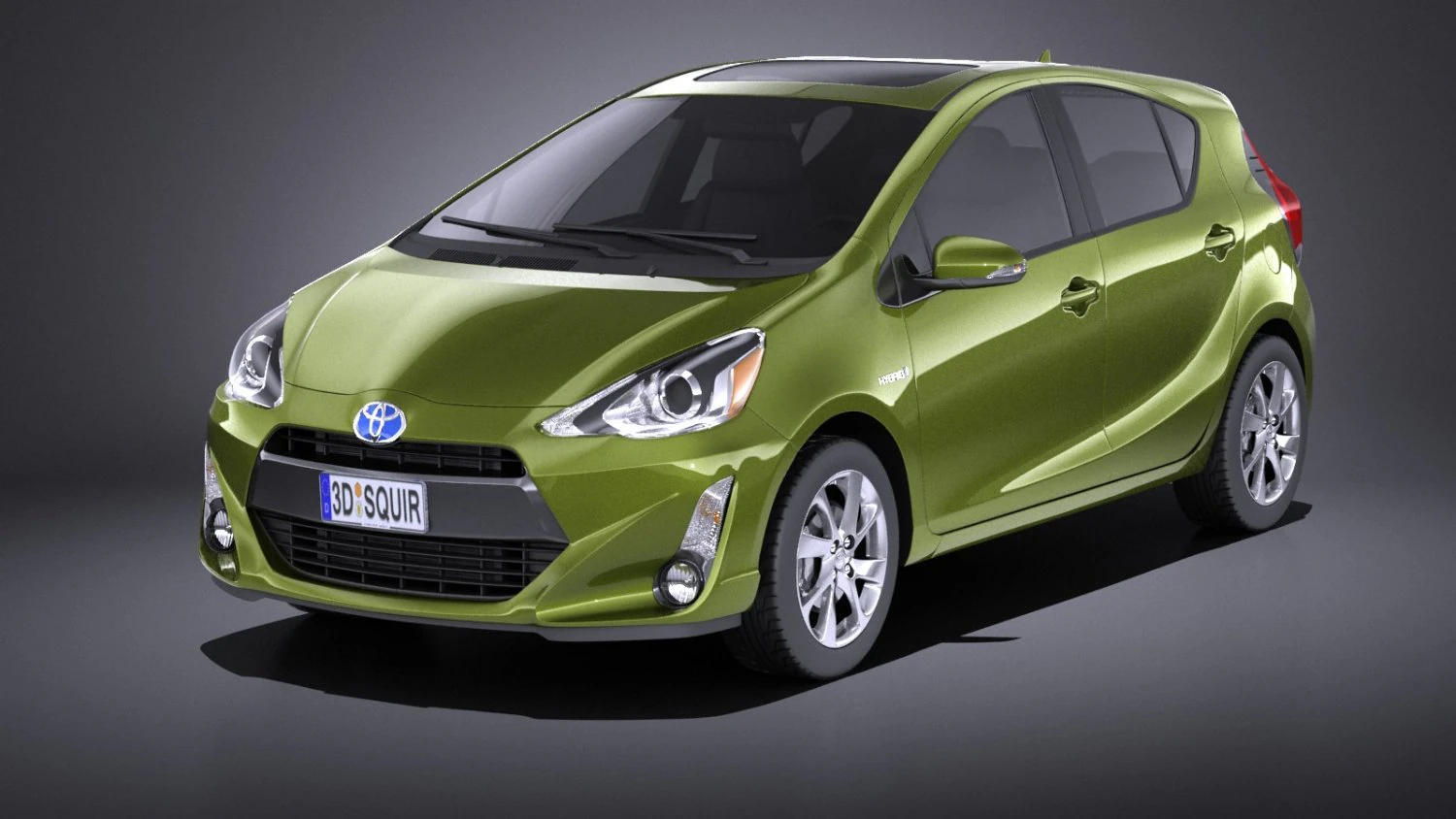 Toyota Prius C 2016 vray 3D Model .c4d .max .obj .3ds .fbx .stl .blend